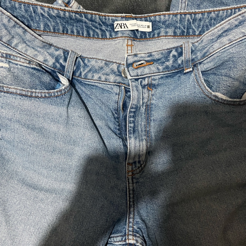 Zara Women's Blue Straight Leg Jeans